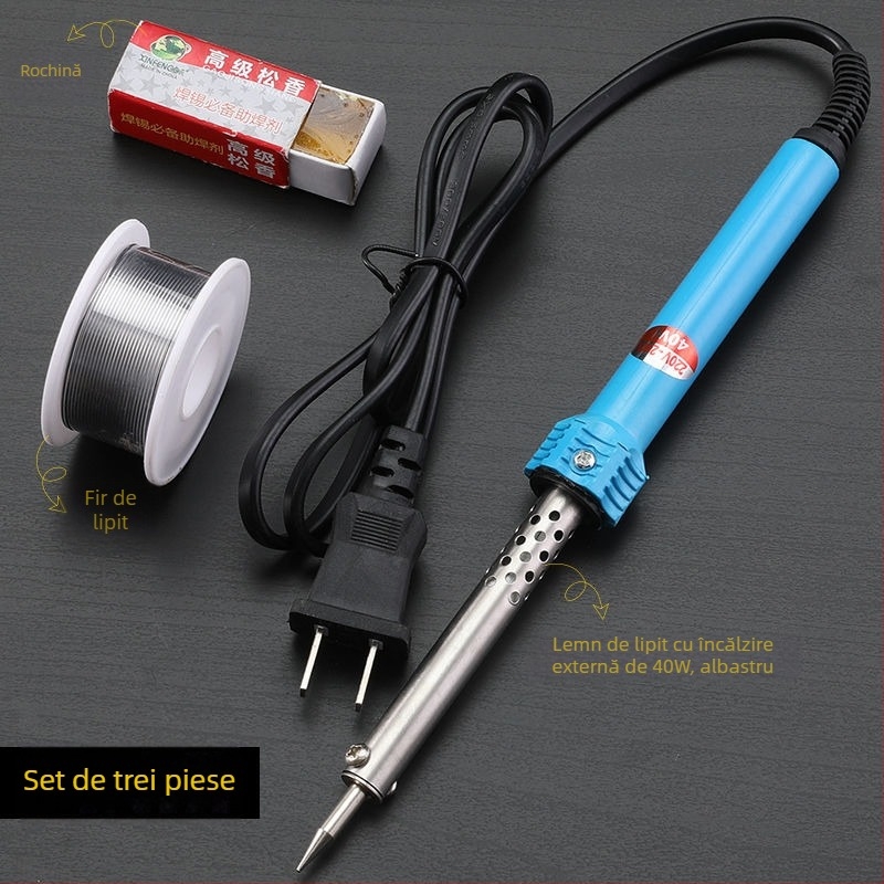 Set de lipire electric cu încălzire externă, pensă de lipit și unealtă de reparații