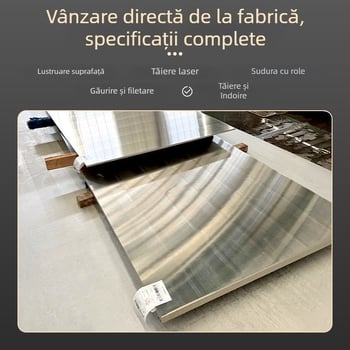 Placǎ din oțel inoxidabil 304, tăiatǎ cu laser, laminare la rece, finisaj 2B, personalizare disponibilă