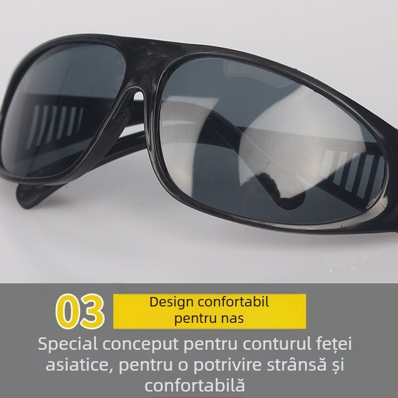 Ochelari de sudură – Lentile din sticlă, grosime 1.0 mm; protecție împotriva strălucirii în timpul sudurii, strălucire a arcului cu argon și protecție secundară.