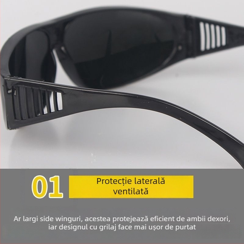 Ochelari de sudură – Lentile din sticlă, grosime 1.0 mm; protecție împotriva strălucirii în timpul sudurii, strălucire a arcului cu argon și protecție secundară.