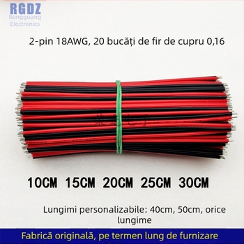 Fier de lipit pentru bandă LED, plat, joasă tensiune, capete placate cu staniu, conector 2 pini pentru bandă LED monocromă