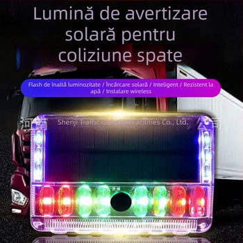 Lumină de avertizare solară pentru vehicule, cu indicator de lățime spate și moduri intermitent/funcționare continuă