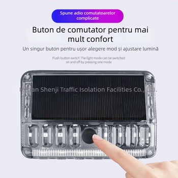 Lumină de avertizare solară pentru vehicule, cu indicator de lățime spate și moduri intermitent/funcționare continuă