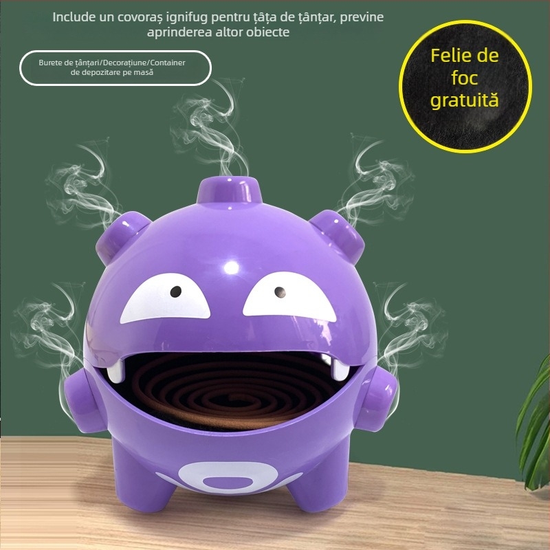 Suport pentru bețișoare anti-țânțari, design rezistent la vânt, reutilizabil, figurina decorativă cu cutie de depozitare