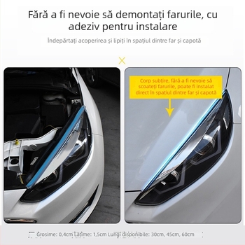 Bandă LED auto RGB, 12V universală, ultra-subțire, lumini de zi și semnalizare