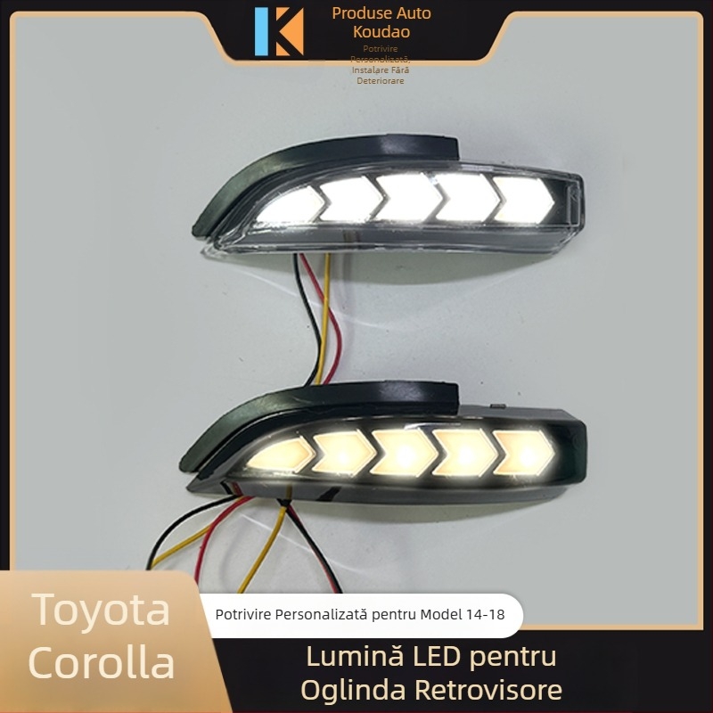 Lumină oglindă retrovizoare Carolla, LED DRL 10W și semnal de viraj secvențial, Brand Hidden Wing