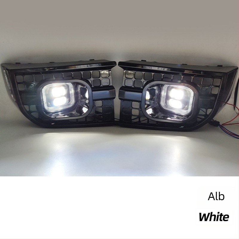 Lampă de ceață pentru Land Rover Defender/Guardian cu ochi de înger – ABS+LED, 12V, IP67, 800lm, 6000K