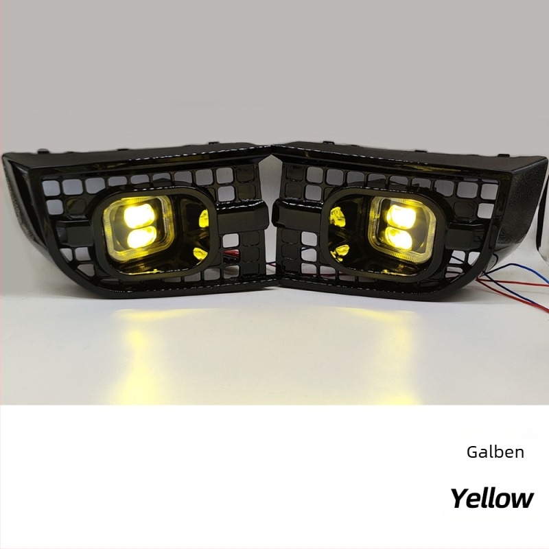 Lampă de ceață pentru Land Rover Defender/Guardian cu ochi de înger – ABS+LED, 12V, IP67, 800lm, 6000K
