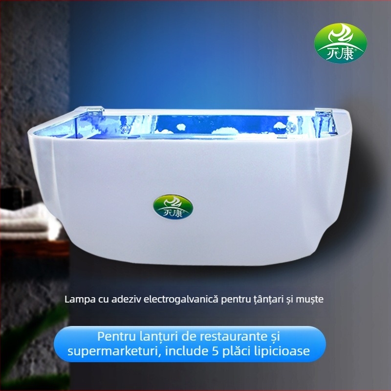 Lampă lipicioasă pentru capturarea țânțarilor și muștelor, interior — lumină UV, acoperire 41–60 m², putere 8W/16W, carcasă ABS, ignifugă