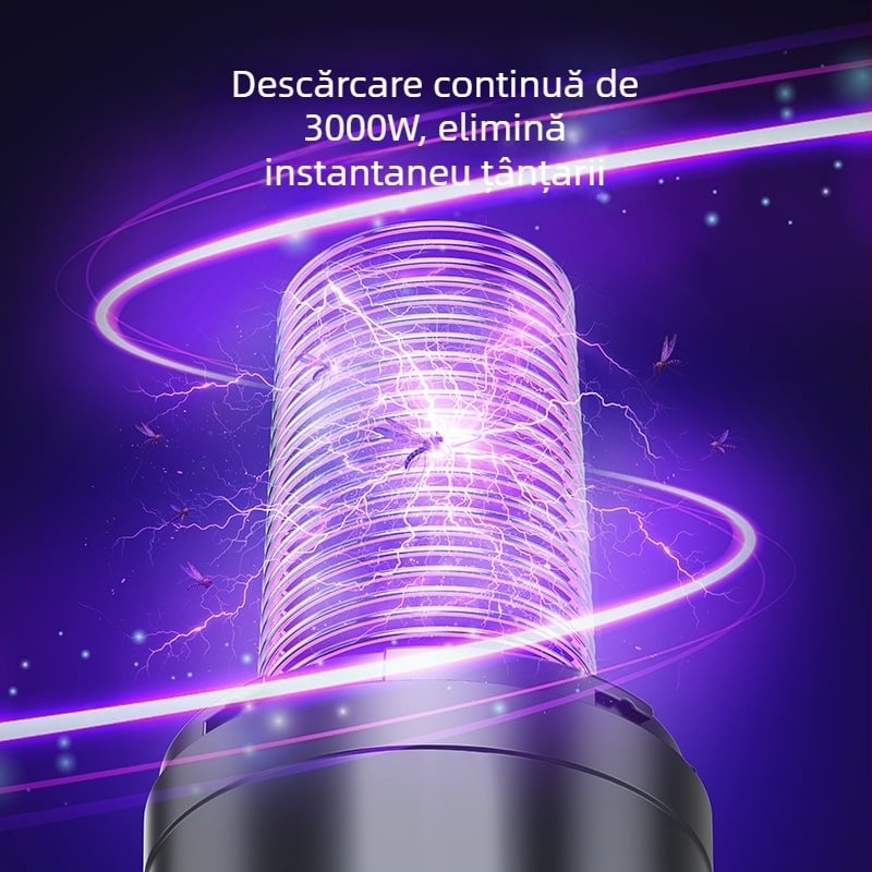 Lampă electrică anti țânțari, de agățat, pentru camping în aer liber, lampă cu lumină mov atrage țânțarii, lampă portabilă de repelență pentru uz casnic