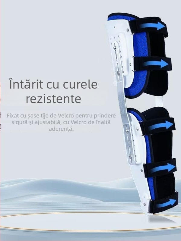 Orteză fixă pentru picior, gleznă și genunchi, suport reglabil pentru coapsă și gambă – protecție respirabilă pentru membrul inferior