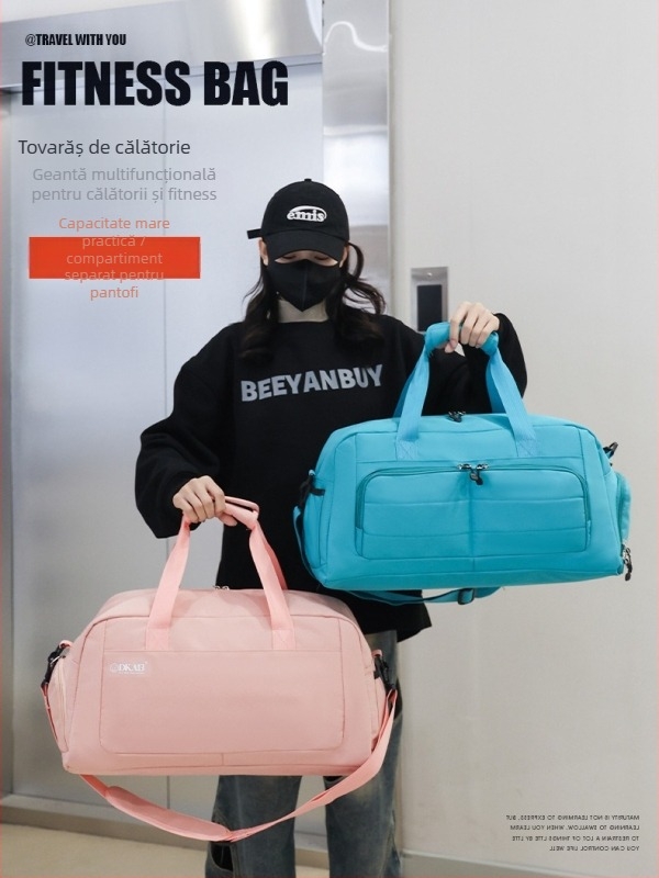 Geantă sport pentru călătorii, cu separare uscat–umed, din material Oxford rezistent, curea crossbody, capacitate 36–55 L, unisex