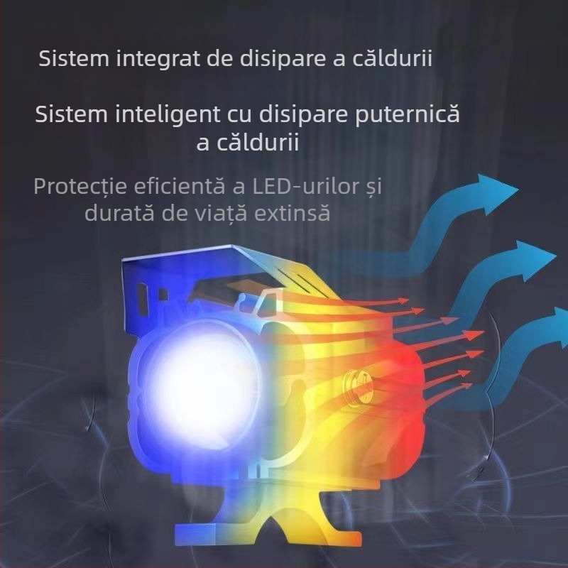 Lumină pentru motocicletă electrică cu proiector laser și lentilă, 5000 lm
