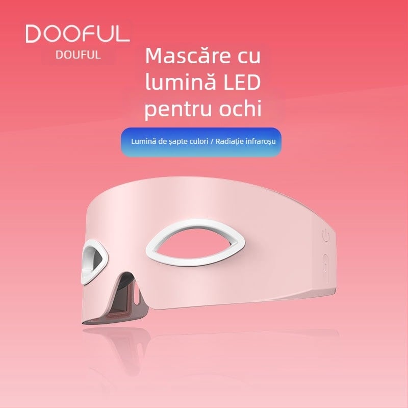 Masajer ocular cu microcurent pentru anti-îmbătrânire și reducerea liniilor fine și a ridurilor din zona ochilor; terapie cu lumină infraroșie și colorată; pentru uz casnic; portabil; alimentat prin cablu