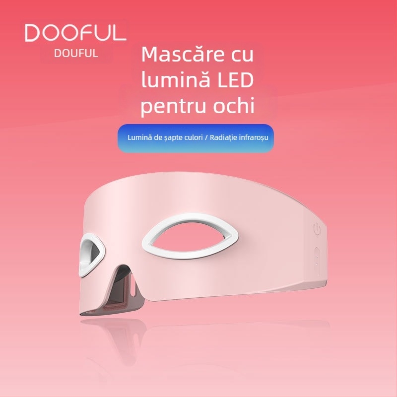 Masajer ocular cu microcurent pentru anti-îmbătrânire și reducerea liniilor fine și a ridurilor din zona ochilor; terapie cu lumină infraroșie și colorată; pentru uz casnic; portabil; alimentat prin cablu