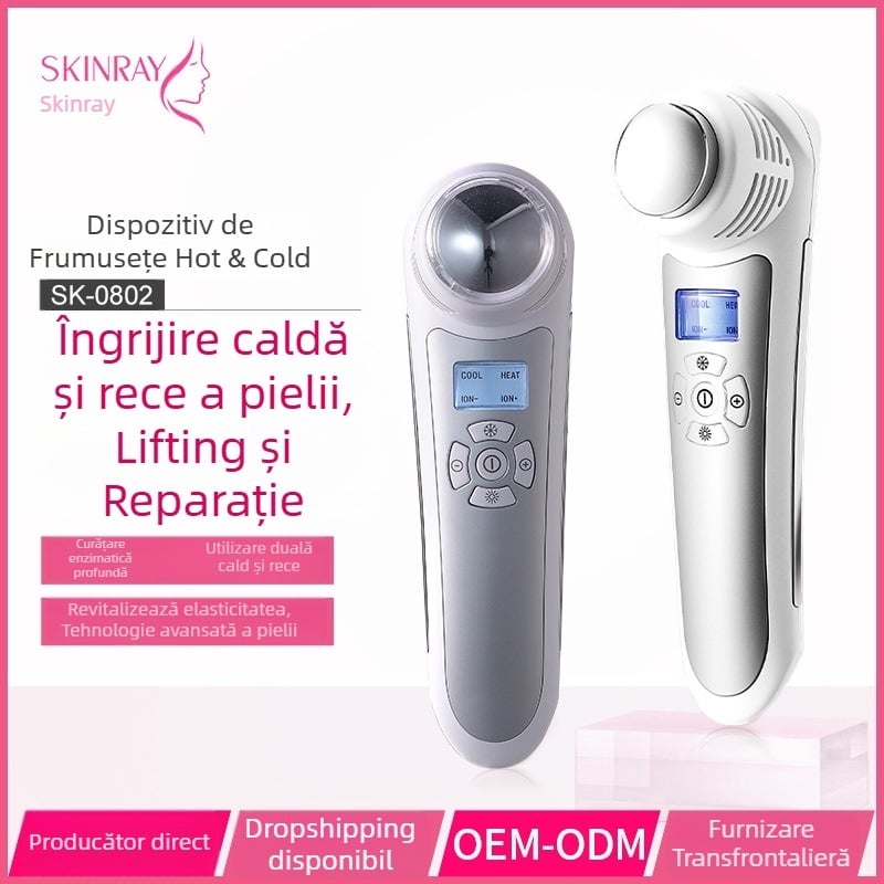 Masaj facial cu rejuvenare cu fotoni, infraroșu, ultrasonic și terapie cu ioni – dispozitiv de înfrumusețare portabil pentru uz casnic