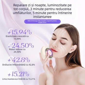 Dicai Dispozitiv facial cu microcurent pentru lifting, rejuvenare a pielii cu foton de jad și infuzie de esență, utilizare în casă
