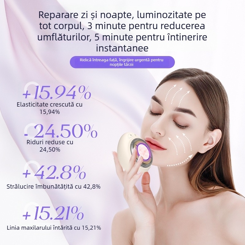 Dicai Dispozitiv facial cu microcurent pentru lifting, rejuvenare a pielii cu foton de jad și infuzie de esență, utilizare în casă