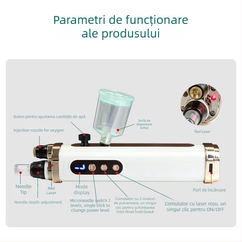 Guangmei Dispozitiv Facial pentru Hidratare și Luminare, Portabil, IPX8 Rezistent la Apă, Baterie Încorporată 800-1000 mAh
