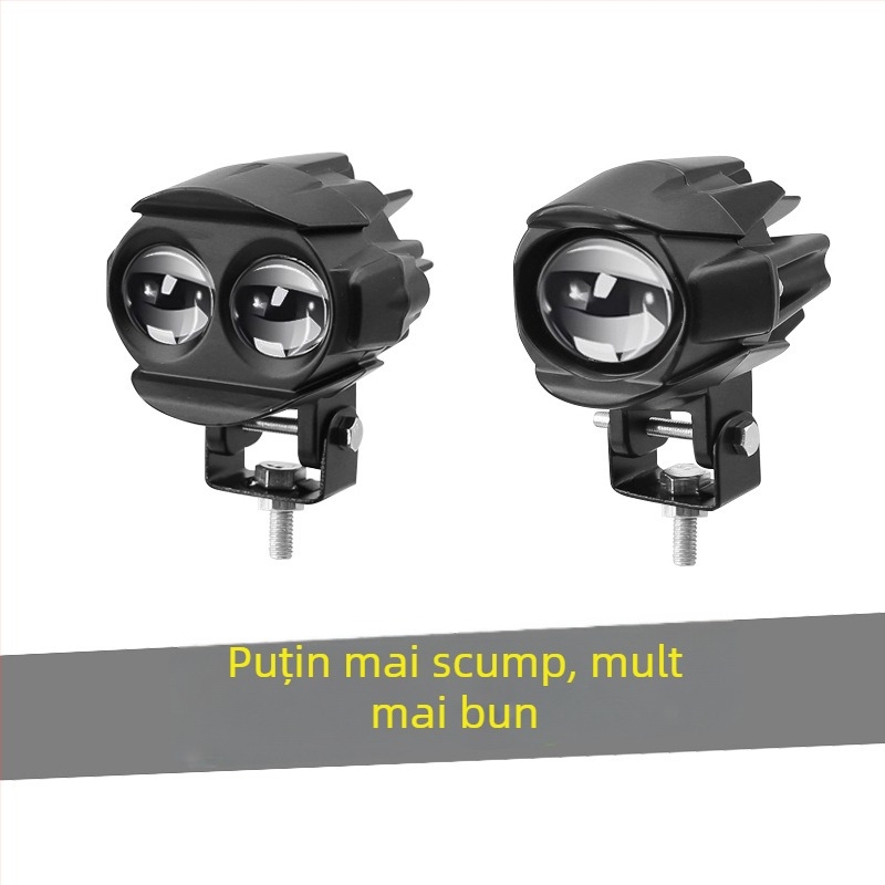 Proiector motocicletă cu lupă dublă, LED 20W, 12-80V, 3000-4000 lm, IP68