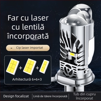 Faruri LED cu laser pentru mașini și motociclete, lentile cu focalizare dublă, 43W, 12V, IP68, 3200 lm, model M01k