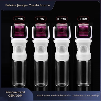 Dermaroller cu 600 ace micro-needles, distribuție automată a lichidului, portabil, IPX8 impermeabil, fără baterie încorporată