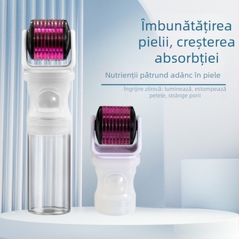 Dermaroller cu 600 ace micro-needles, distribuție automată a lichidului, portabil, IPX8 impermeabil, fără baterie încorporată