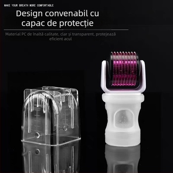 Dermaroller cu 600 ace micro-needles, distribuție automată a lichidului, portabil, IPX8 impermeabil, fără baterie încorporată