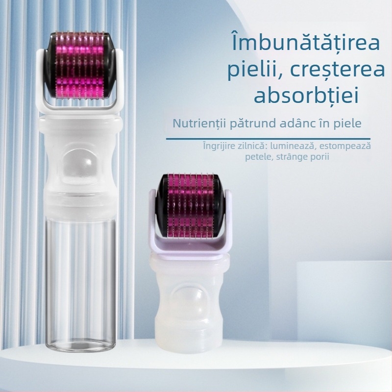 Dermaroller cu 600 ace micro-needles, distribuție automată a lichidului, portabil, IPX8 impermeabil, fără baterie încorporată