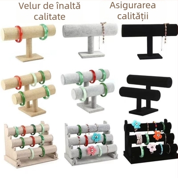 Suport de afișare pentru brățări din catifea, cu un singur nivel, două sau trei niveluri, pentru bijuterii (anti-praf; Material: Altul; Stil: Pastoral; Utilizare: Bijuterii)