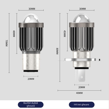 Far LED pentru motocicletă cu protecție IP67, 1200 lm, 12 W, 12–80 V, LED