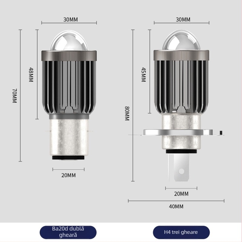 Far LED pentru motocicletă cu protecție IP67, 1200 lm, 12 W, 12–80 V, LED