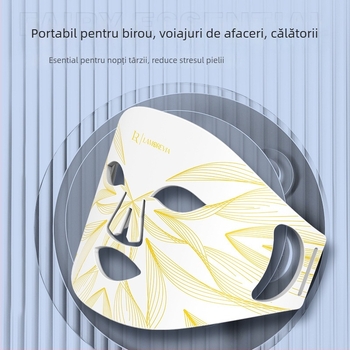 Mască foton din silicon LAMOREVIA – dispozitiv LED pentru rejuvenarea pielii, uz casnic, portabil, baterie încorporată 800–1000 mAh, eliminarea acneei, IPX0