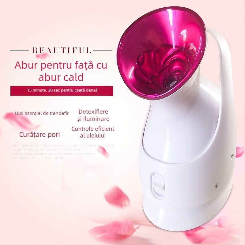 Shu Qin Aparat facial de uz casnic cu curățare a porilor, abur cald, ceață în 10 s sau mai puțin, 2 viteze, fără baterie