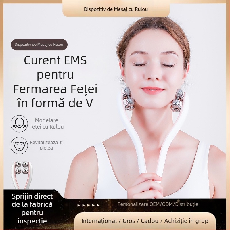 Dispozitiv multifuncțional electric pentru față – lifting și fermitate, dispozitiv cu role pentru subțierea dublului bărbie, model LH, carcasă ABS, certificări CE/ROHS/FCC, eliminarea ridurilor