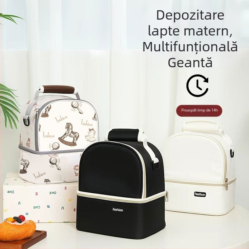 Geantă de stocare a laptelui matern cu refrigerare, rucsac pentru mamă și copil, Oxford țesătură, căptușeală poliester