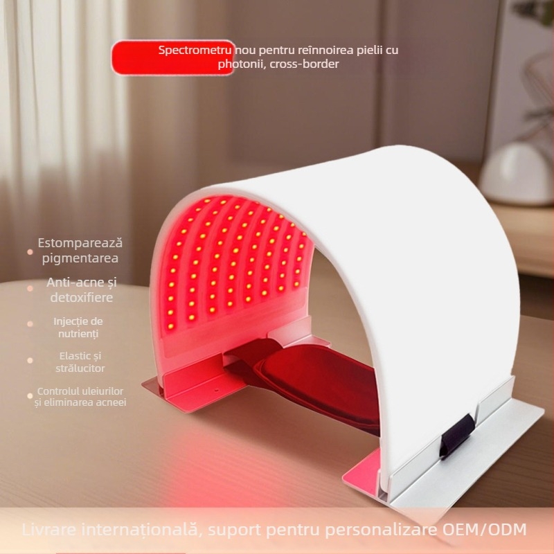 Dispozitiv de înfrumusețare cu spectrometru PDT LED, pentru uz casnic — portabil, baterie încorporată 2000–4000mAh, IPX3 rezistență la apă, albire și revitalizare a pielii
