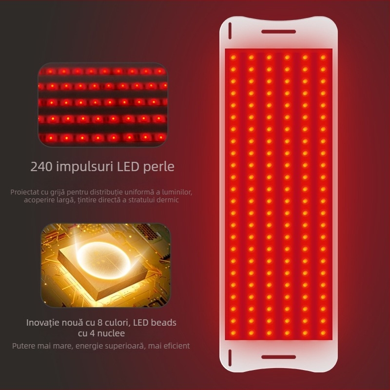 Dispozitiv de înfrumusețare cu spectrometru PDT LED, pentru uz casnic — portabil, baterie încorporată 2000–4000mAh, IPX3 rezistență la apă, albire și revitalizare a pielii