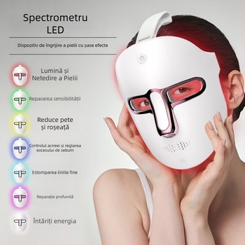 Mască de înfrumusețare cu terapie cu fotoni pentru rejuvenarea pielii, estomparea ridurilor și ameliorarea acneei; încărcare; nivel 1