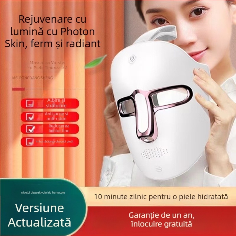 Mască de înfrumusețare cu terapie cu fotoni pentru rejuvenarea pielii, estomparea ridurilor și ameliorarea acneei; încărcare; nivel 1