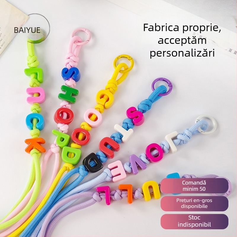 Șnur pentru telefon mobil – lucrat manual, poliester, cataramă metalică, unisex, personalizabil (poliester; lucrat manual; cataramă metalică; unisex; personalizabil)