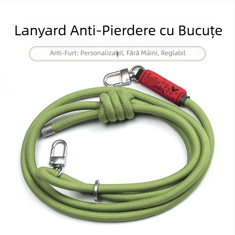 Șnur pentru telefon cu cataramă metalică, corp din aliaj, design unisex, sfoară din poliester, imprimare logo disponibilă