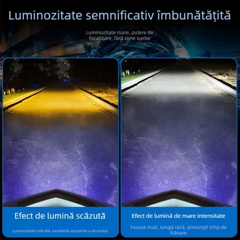 Proiector LED pentru motocicletă cu lentilă, corp din aluminiu, 12V, IP67, model Motor308