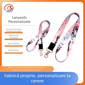 Lanyard pentru telefonul mobil, poliester, serigrafie prin silkscreen, cataramă din plastic, posibilitatea imprimării logo-ului.