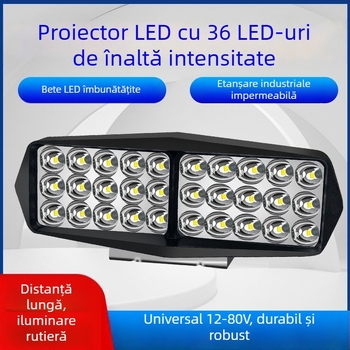 Far LED auto 12-80V, rezistent la apă, universal pentru mașini, camioane și motociclete