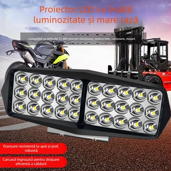 Far LED auto 12-80V, rezistent la apă, universal pentru mașini, camioane și motociclete