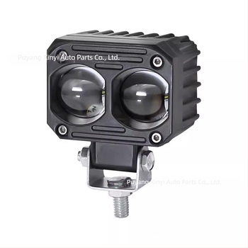 Far LED pentru motocicletă cu lentile duble, fascicul înalt și jos, corp din aliaj de aluminiu, 10–60V, 5000–6000 lm