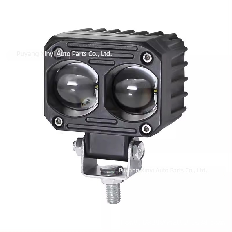 Far LED pentru motocicletă cu lentile duble, fascicul înalt și jos, corp din aliaj de aluminiu, 10–60V, 5000–6000 lm