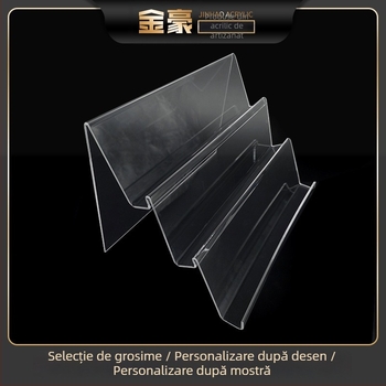 Raft de expunere din acril, trei niveluri, pentru cosmetice, stil scară, îndoire la cald