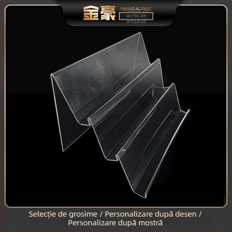 Raft de expunere din acril, trei niveluri, pentru cosmetice, stil scară, îndoire la cald